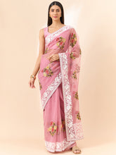 Neat Looking Saree in Pink Colour